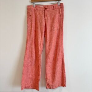 Pilcro Coral Linen Blend Wide-Leg Pants Linen Blend Beach Boho 8